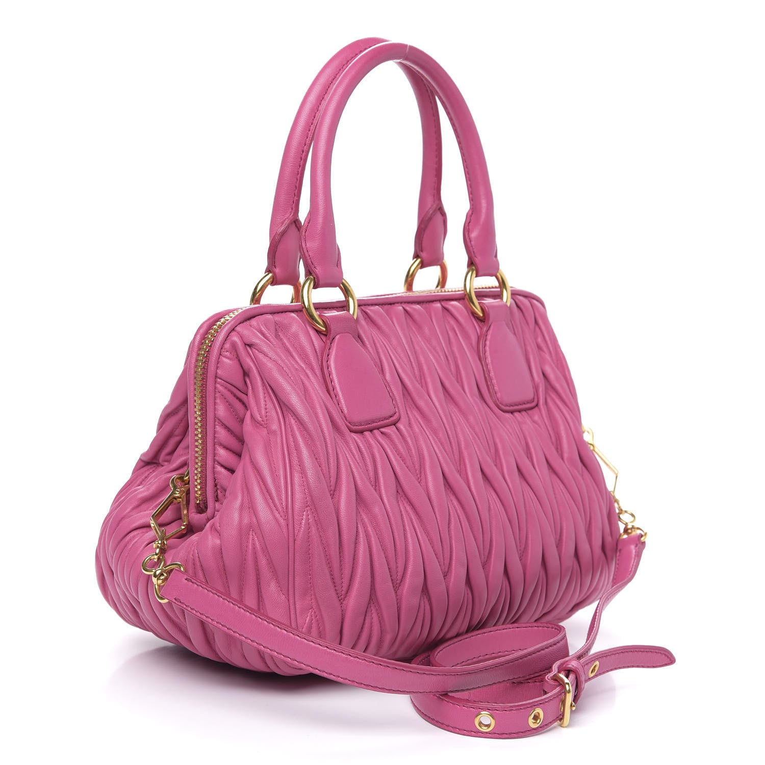 Miu Miu Nappa Matelasse Bauletto Top Handle Bowler Loto 4 of 16