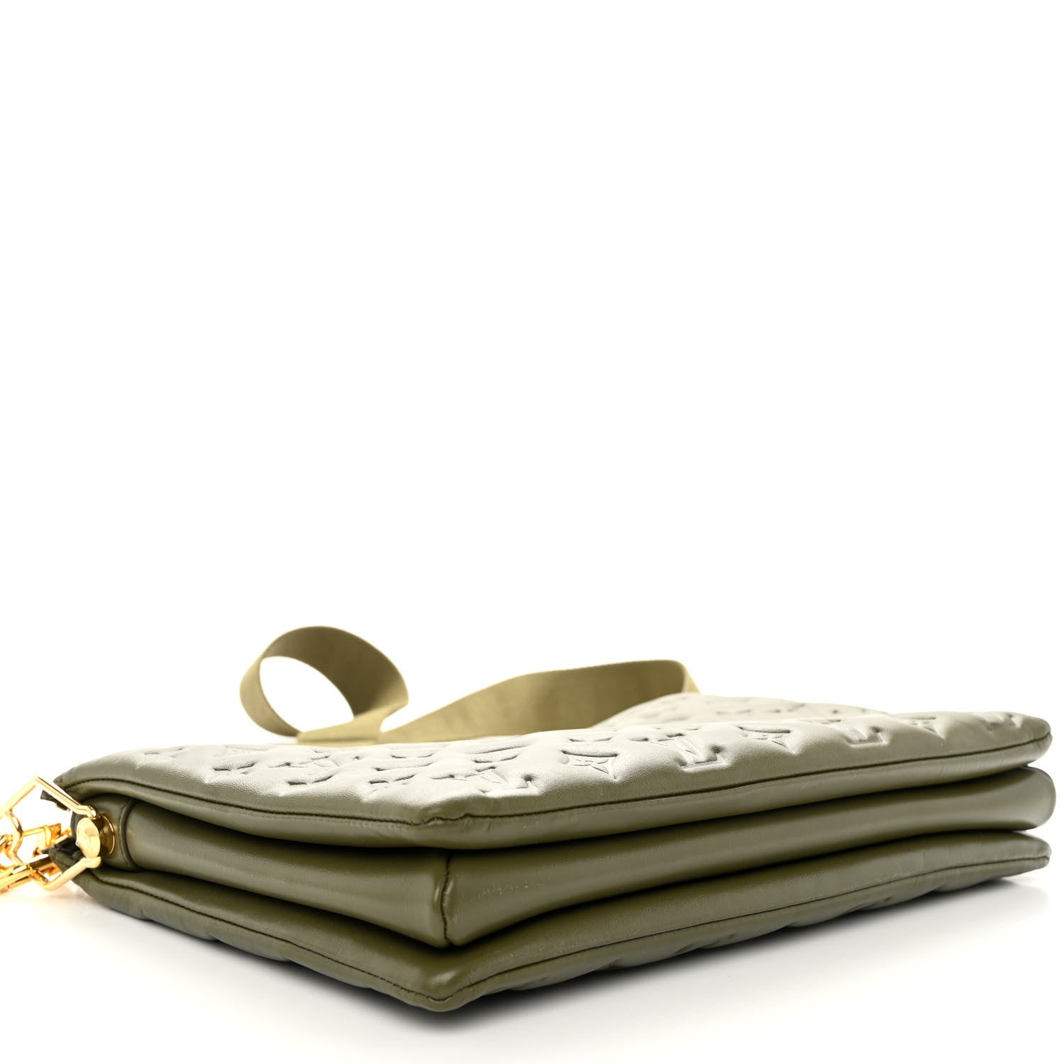 Louis Vuitton Lambskin Embossed Monogram Coussin MM Khaki 4 of 11
