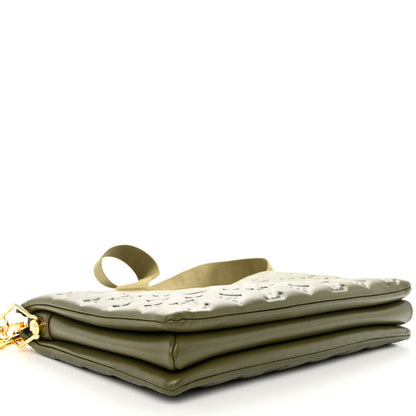 Louis Vuitton Lambskin Embossed Monogram Coussin MM Khaki 4 of 11