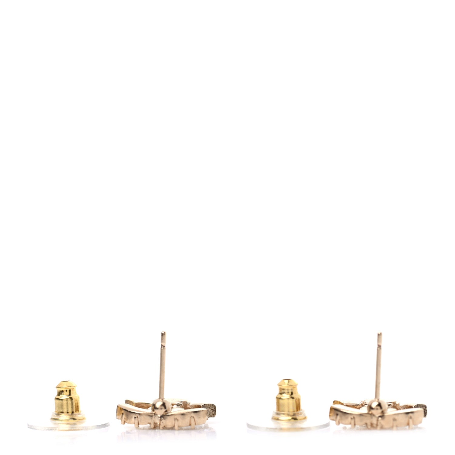 Chanel Crystal CC Earrings Gold 3 of 4