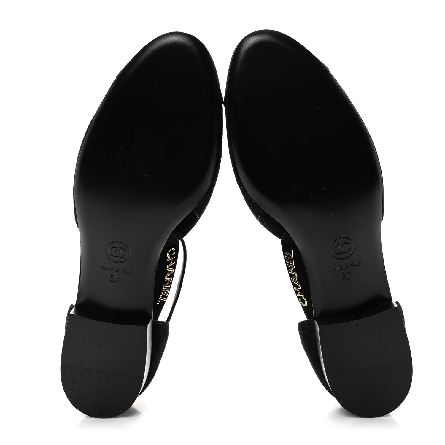 Chanel Suede Grosgrain Cap Toe CC Mary Jane Flats 37 Black 5 of 9