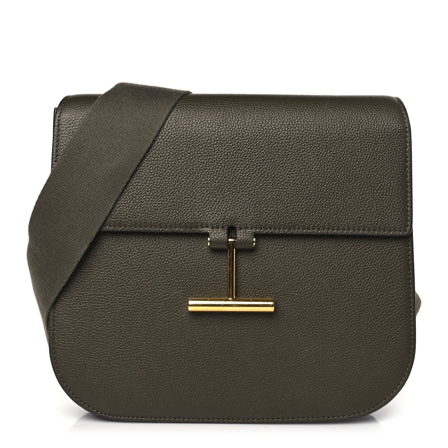 Tom Ford Calfskin Small T Clasp Tara Crossbody Bag Military Green 1 of 9