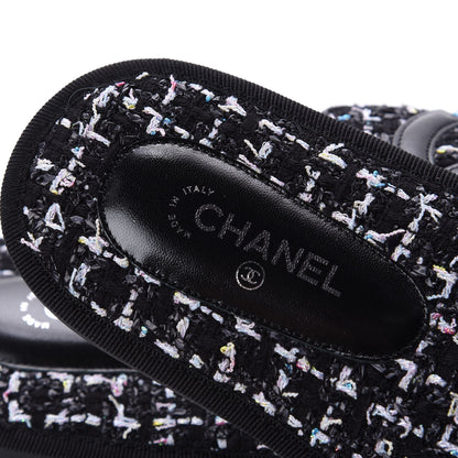 Chanel Tweed CC Flat Mules S Black 8 of 11