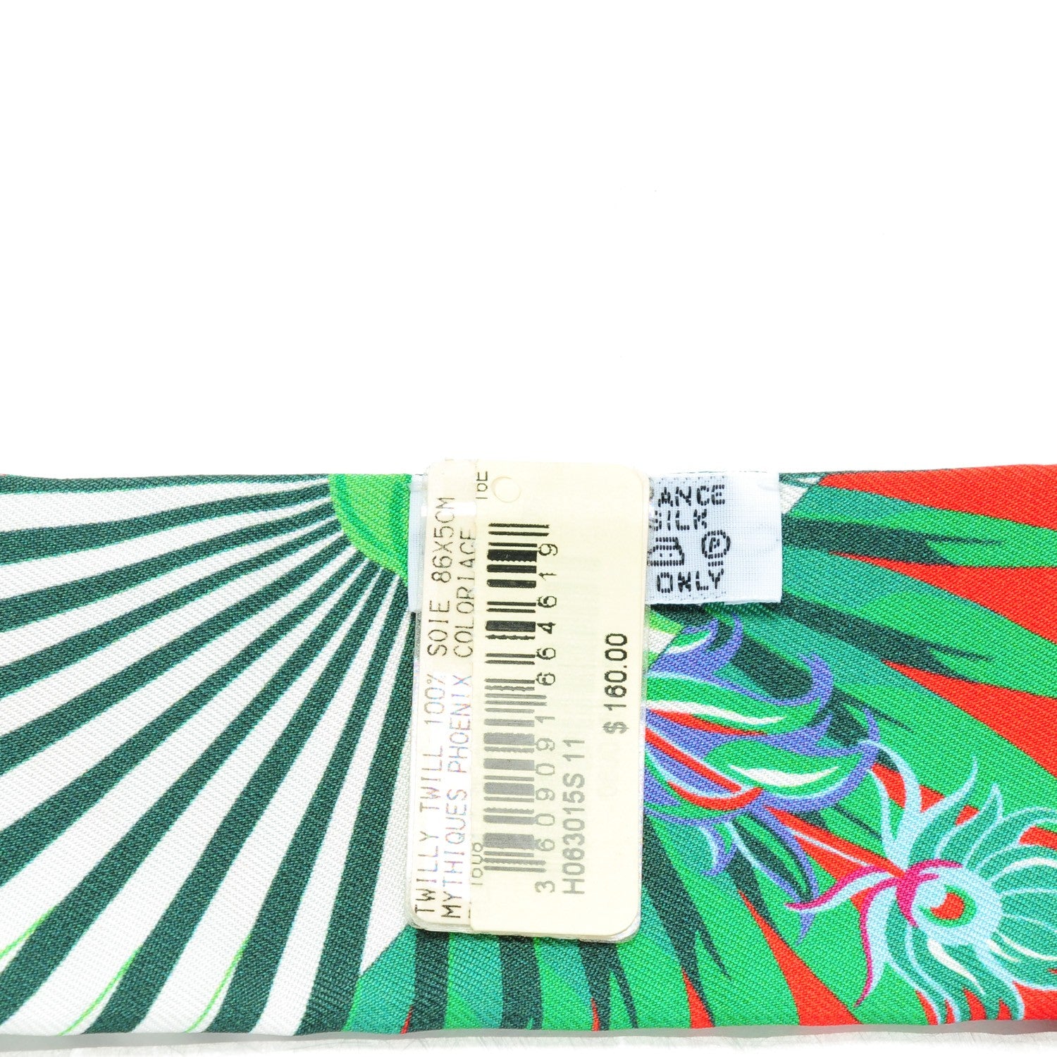 Hermes Silk Mythiques Phoenix Coloriages Twilly Blanc Vert Rouge 3 of 6