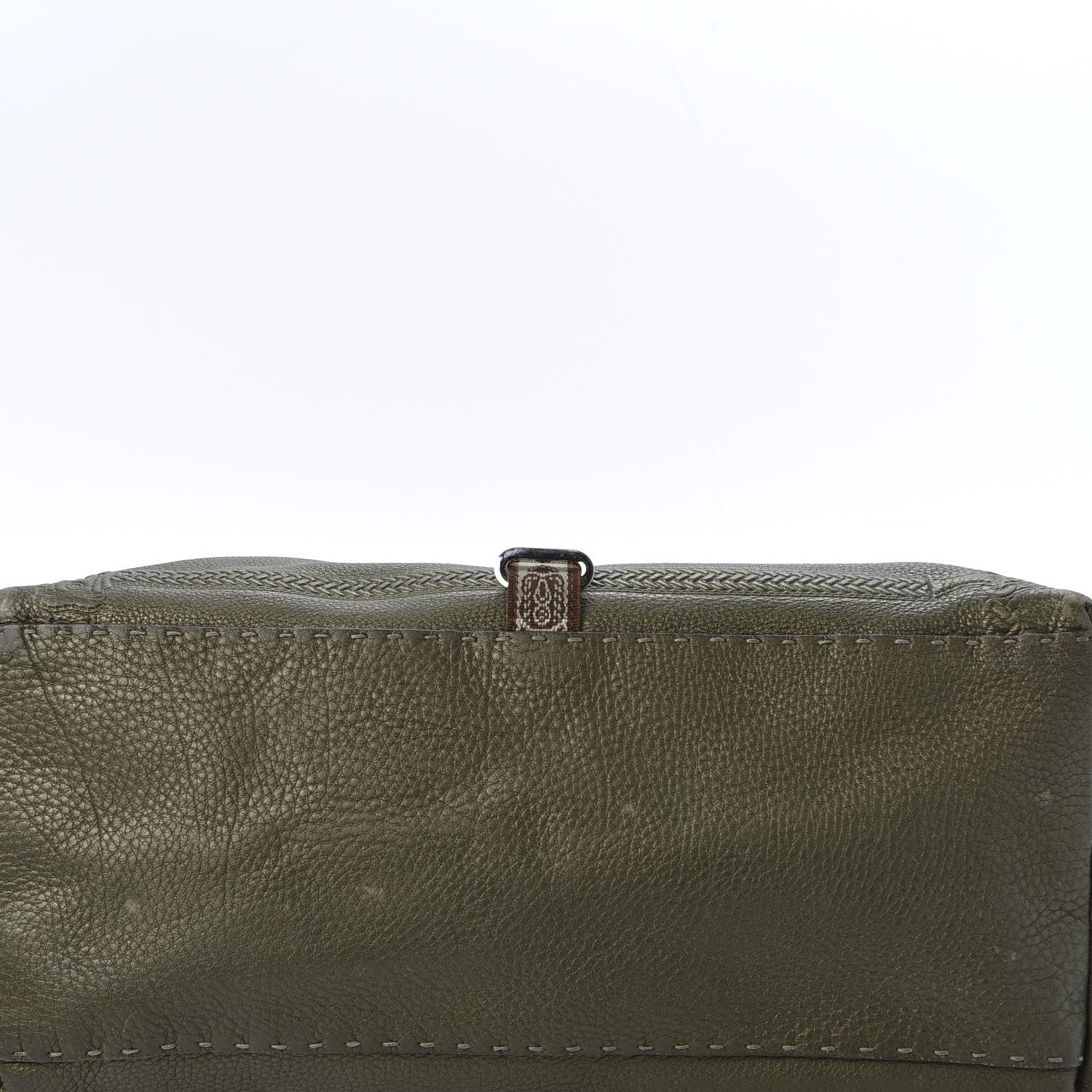 Fendi Calfskin Romano Selleria Large Villa Borghese Tote Green 4 of 12