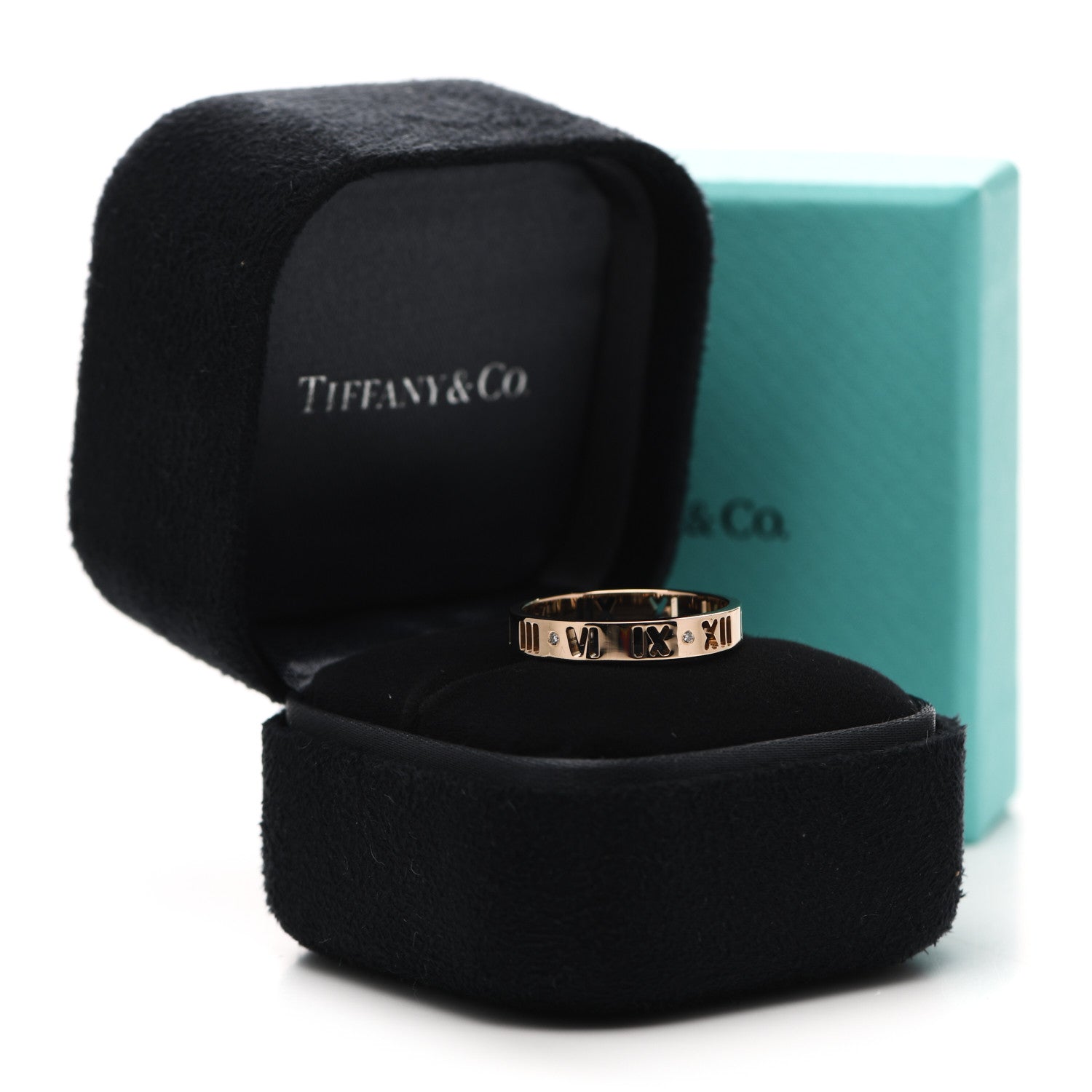 Tiffany 18K Rose Gold Diamond Atlas Pierced Ring 54 7 5 of 5