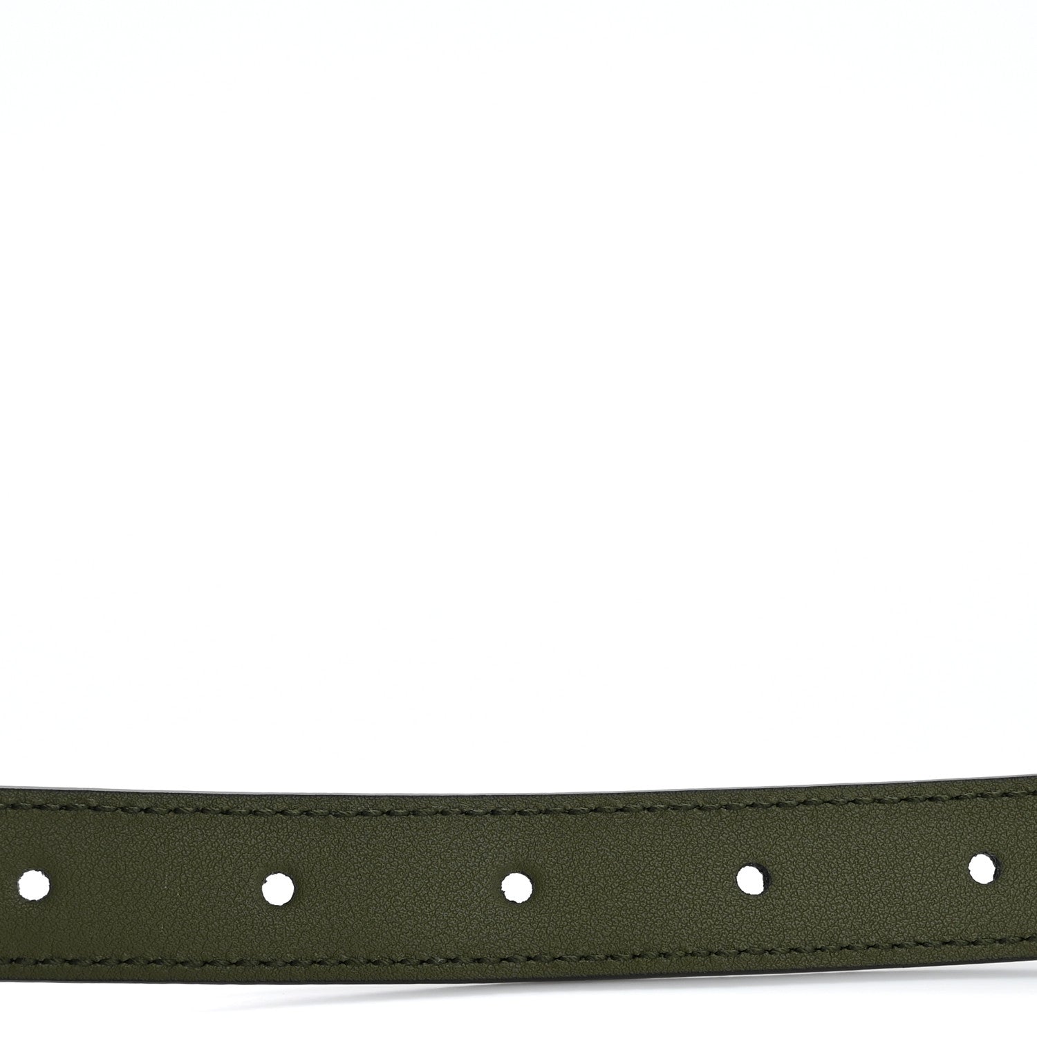 Gucci Azalea Calfskin Enamel Monochrome Double G 20mm Belt 75 30 Military Green 3 of 6