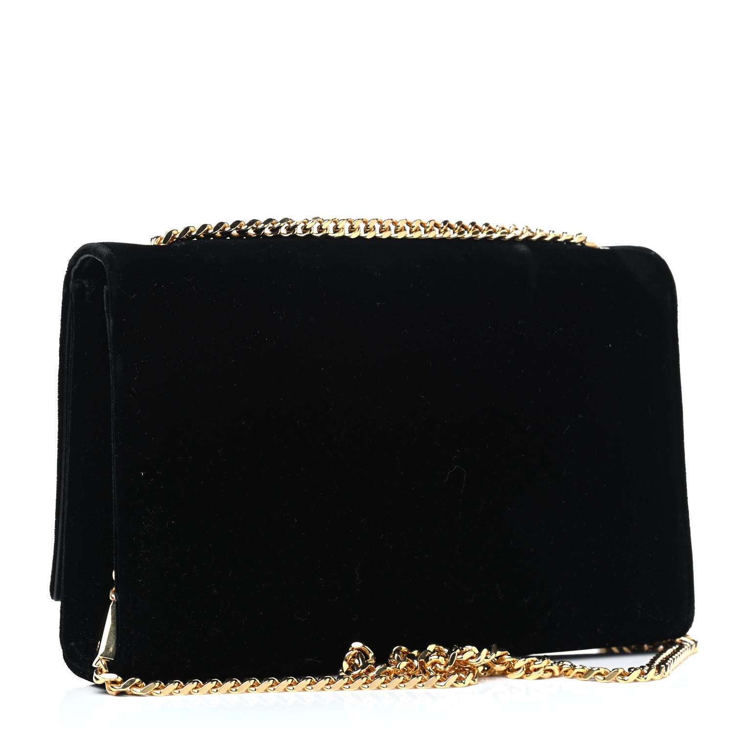 Saint Laurent Velvet Medium Monogram Kate Tassel Shoulder Bag Black 2 of 9