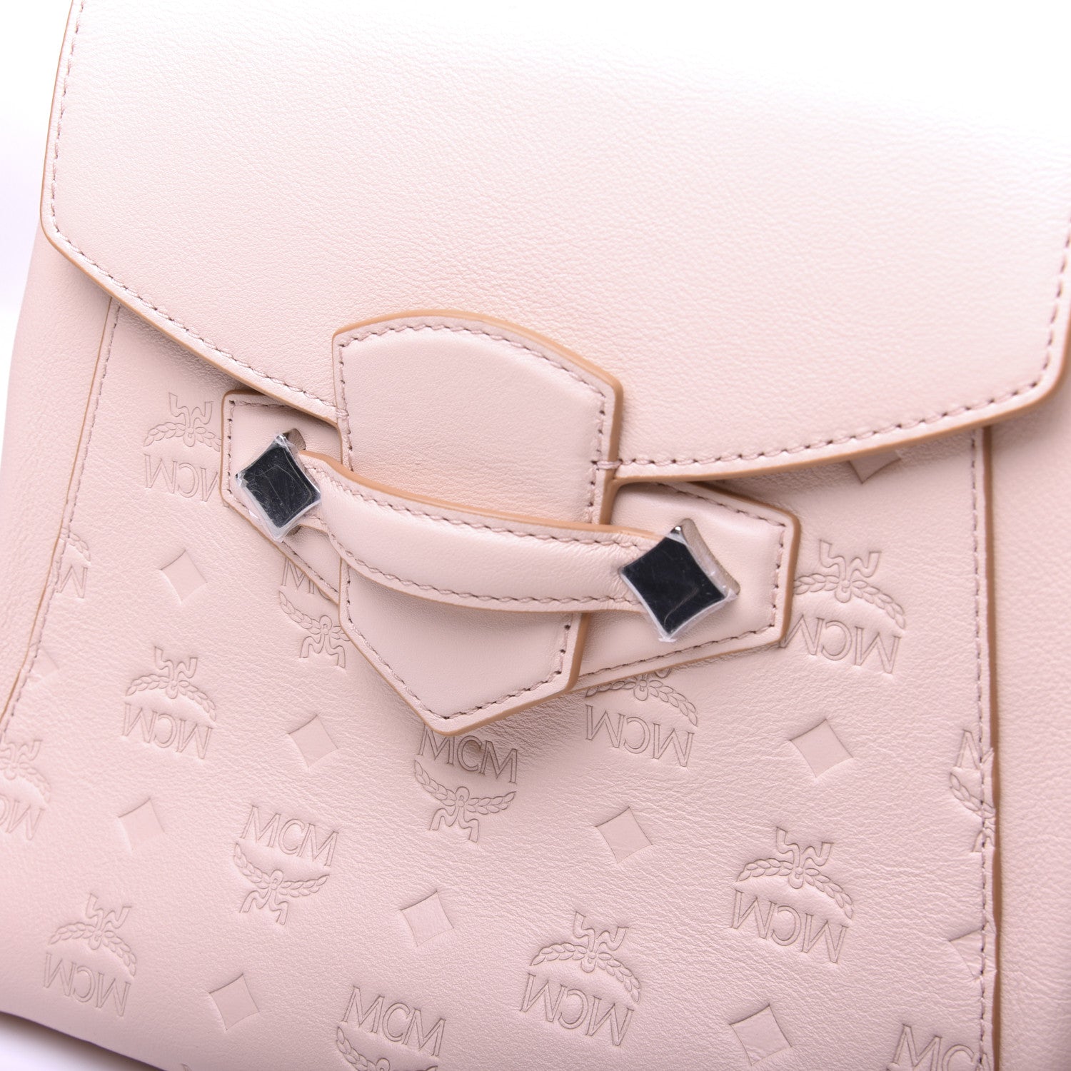 MCM Calfskin Ottomar Monogram Essential Small Backpack Pink Blush 20 of 30