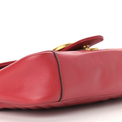 Gucci Calfskin Matelasse Small GG Marmont Shoulder Bag Hibiscus Red 9 of 12