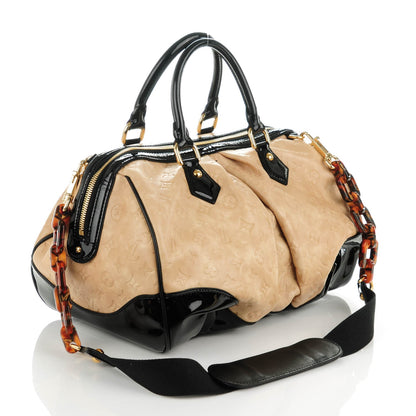 Louis Vuitton Calfskin Patent Embossed Monogram Stephen Ivory 3 of 7