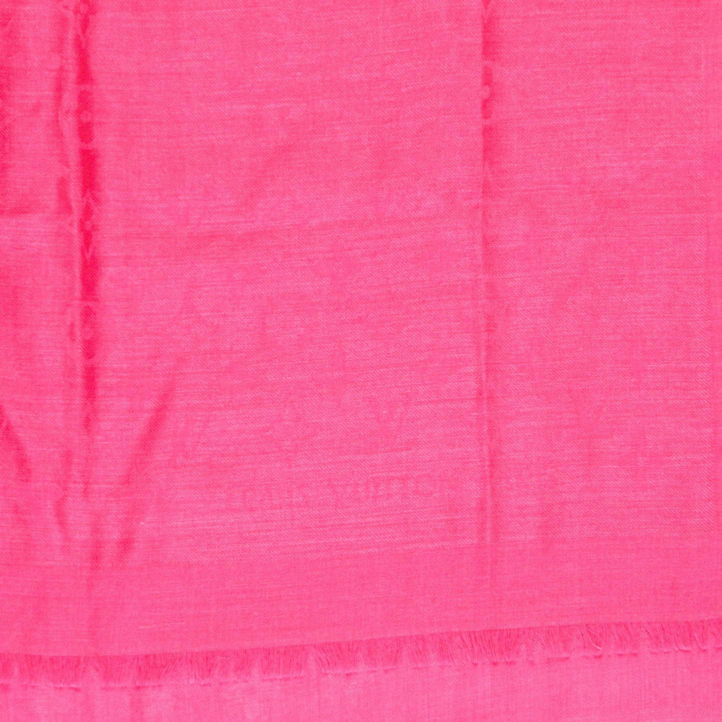Cashmere Wool Silk Monogram Stole Fuchsia