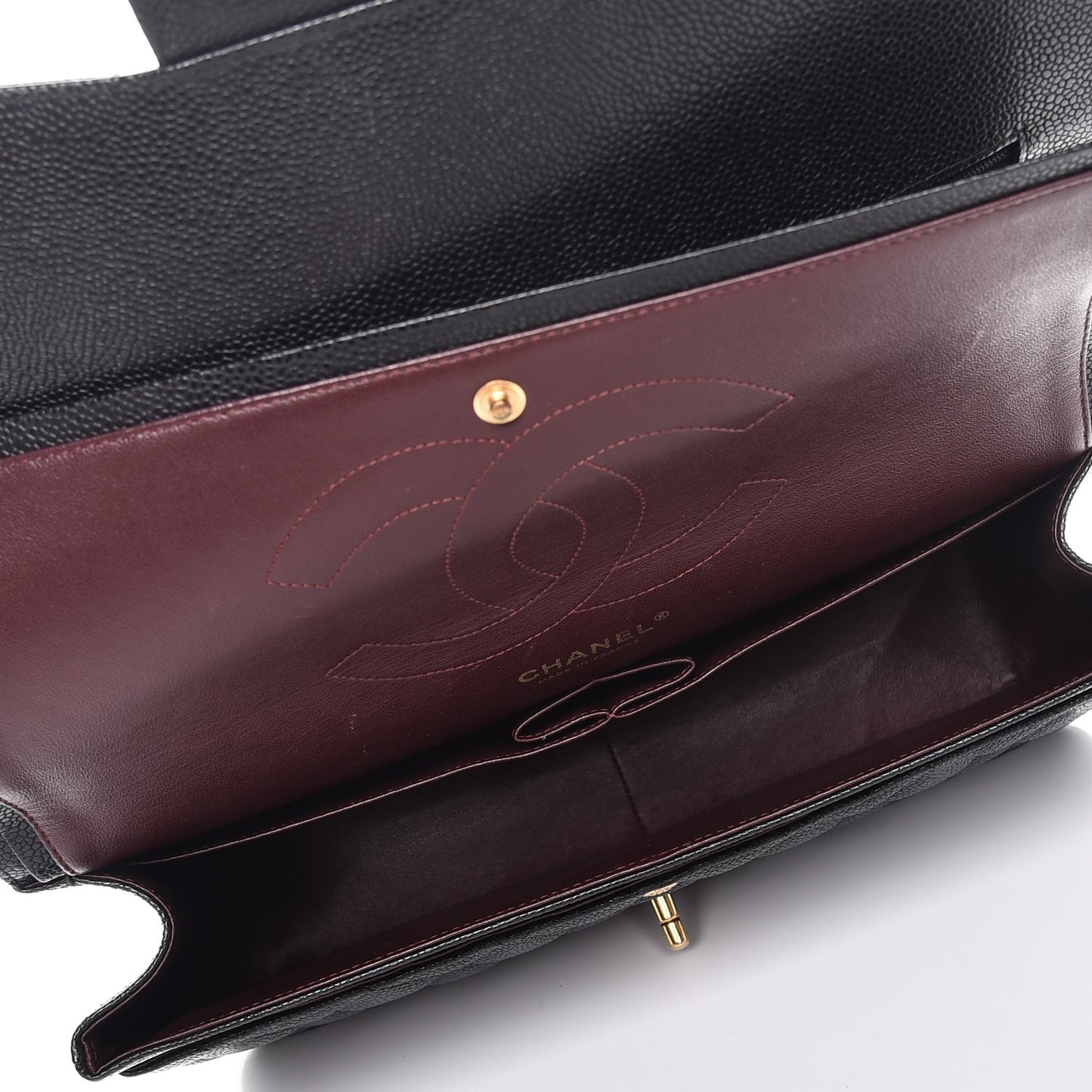 Caviar Quilted Jumbo Double Flap Black
