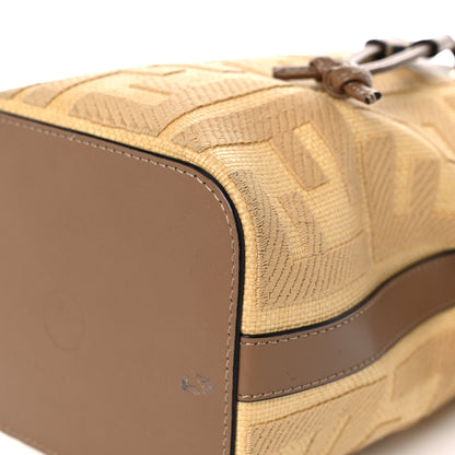 Fendi Raffia Vitello King Lucido F is Fendi FF Embroidered Mini Mon Tresor Bucket Bag Grano Sand 10 of 19