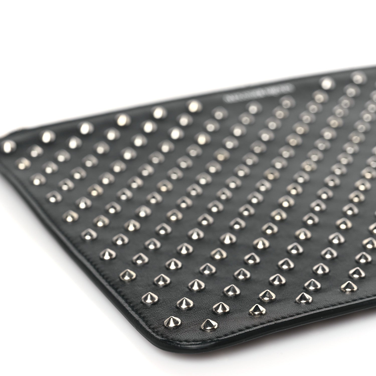Alexander McQueen Calfskin Studded Skull Zip Pouch Black 8 of 9