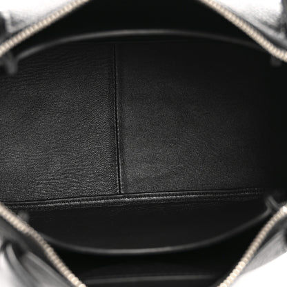 Prada Vitello Daino Soft Small Zippered Top Handle Bag Black 5 of 13