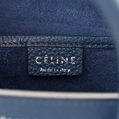 Celine Drummed Calfskin Nano Luggage Indigo 6 of 10