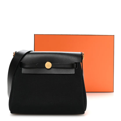 Hermes Military Toile Vache Hunter Herbag Zip Retourne 20 Black 11 of 11