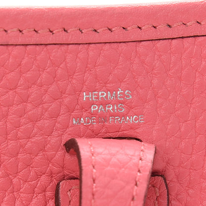 Hermes Taurillon Clemence Amazone Evelyne TPM Rose Azalee Rouge Pivoine 6 of 11