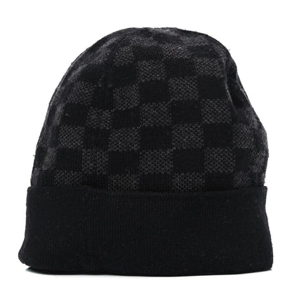 Louis Vuitton Wool Bonnet Petit Damier Beanie Hat Black 3 of 4