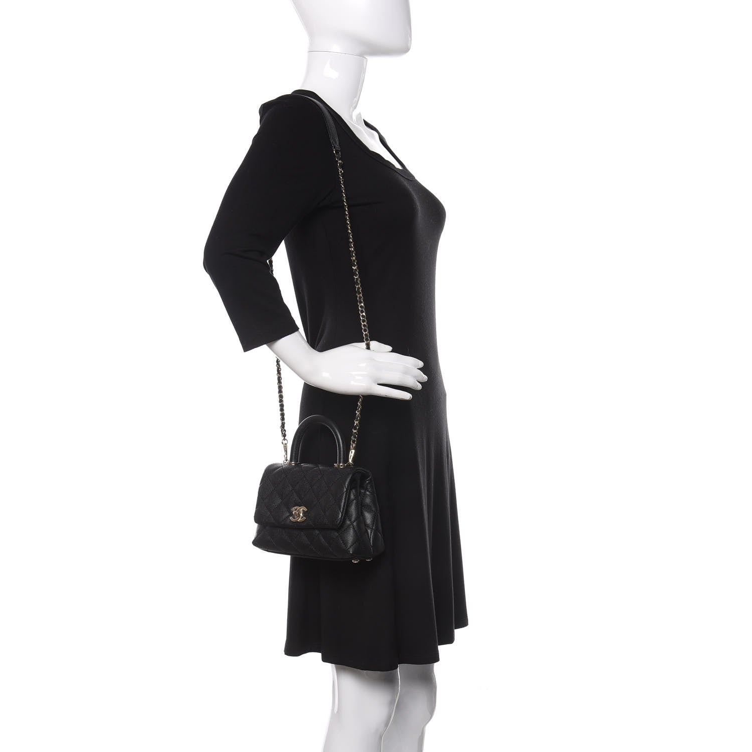 Chanel Caviar Quilted Extra Mini Coco Handle Flap Black 2 of 10