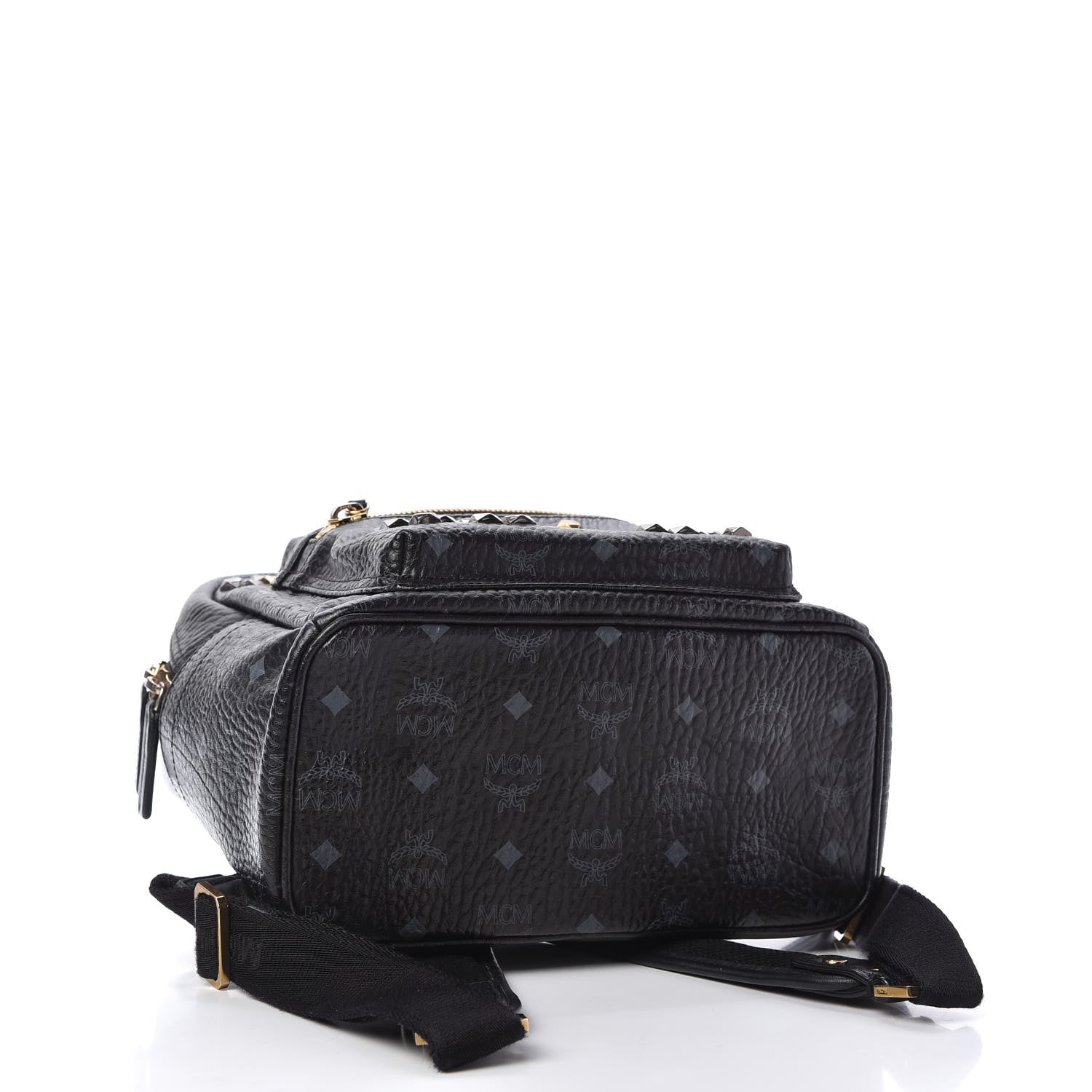 MCM Visetos Studded Small Stark M Backpack Black 4 of 9
