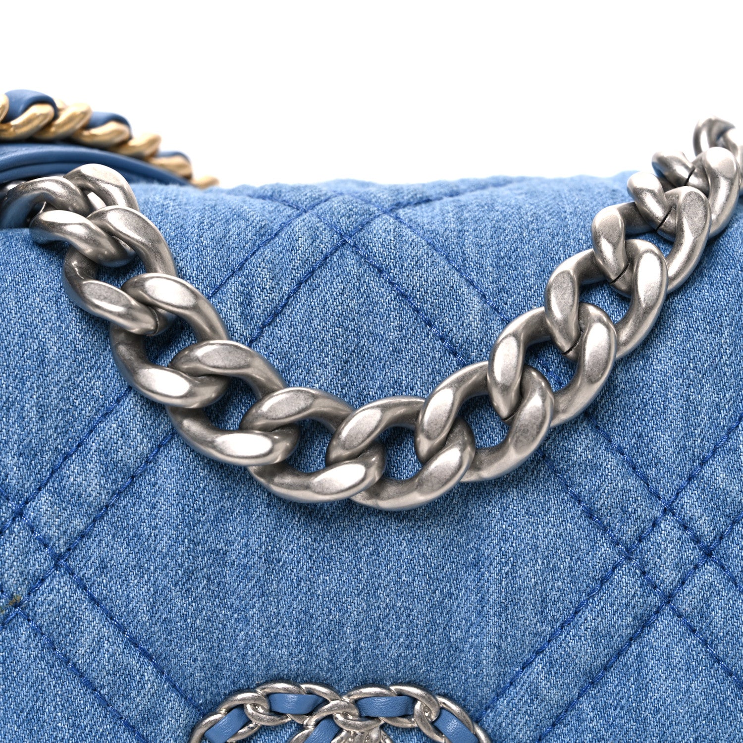 Chanel Denim Quilted Medium Chanel 19 Flap Blue 8 of 10