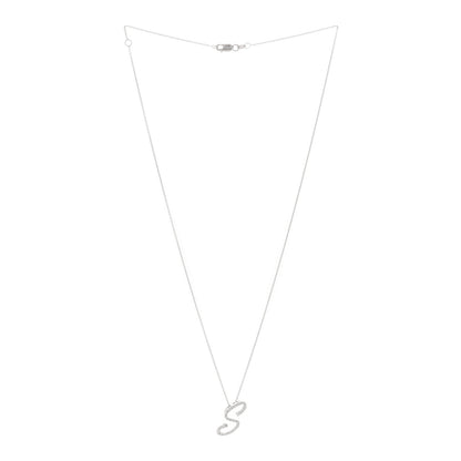Roberto Coin 18K White Gold Diamond Cursive Letter S Pendant Necklace 2 of 4