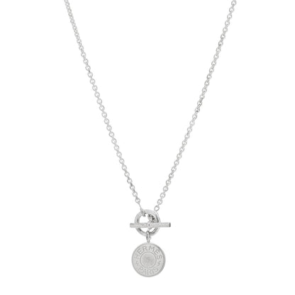 Hermes Sterling Silver Amulettes H Confettis Pendant Necklace 1 of 5