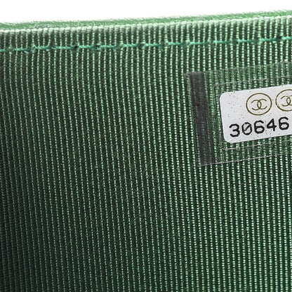 Chanel Metallic Caviar Quilted Medium Flap Wallet Green 7 of 7