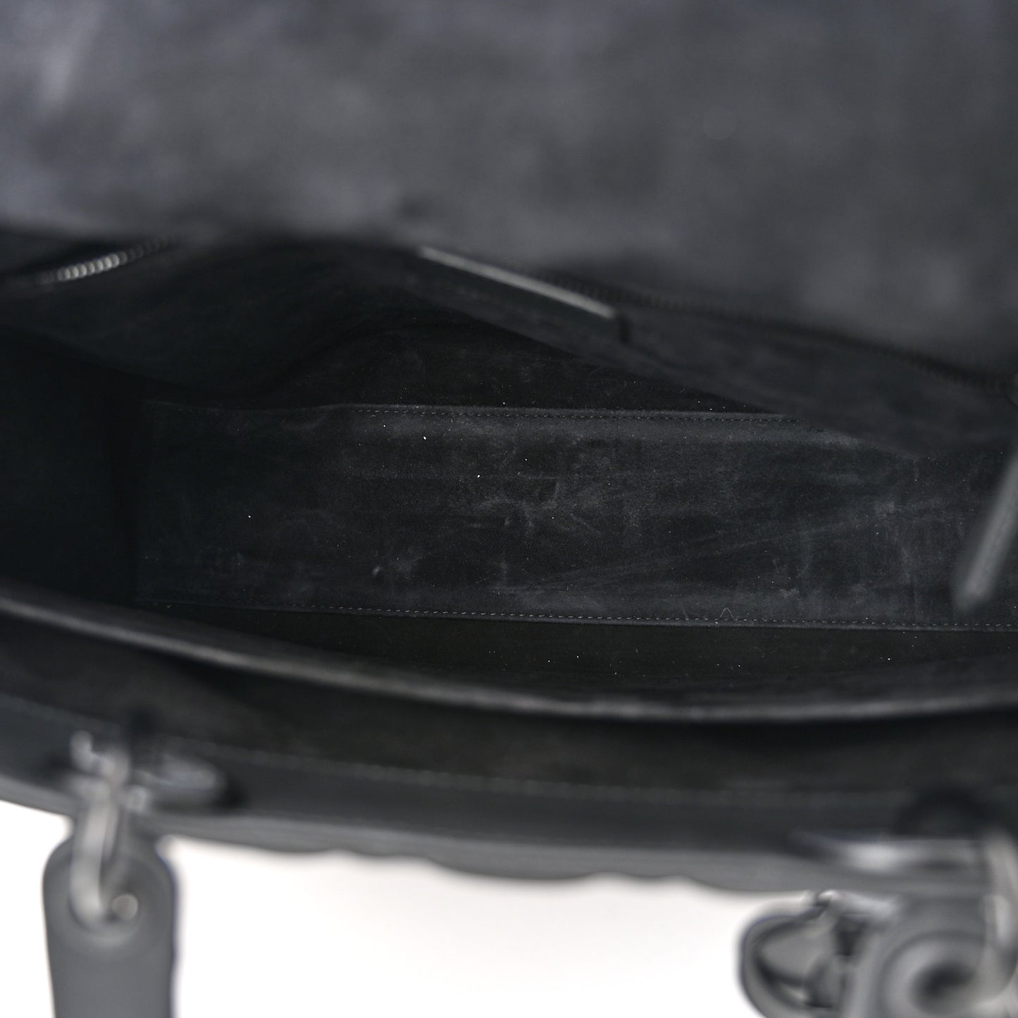 Ultra Matte Calfskin Cannage Large Lady Dior Black