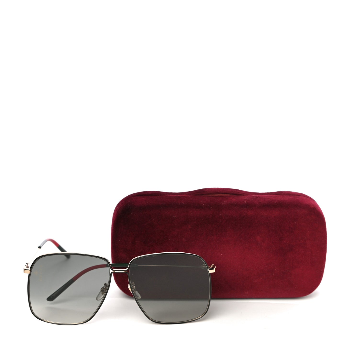 Web Rectangular Frame Interlocking G Sunglasses GG0394S Green Red