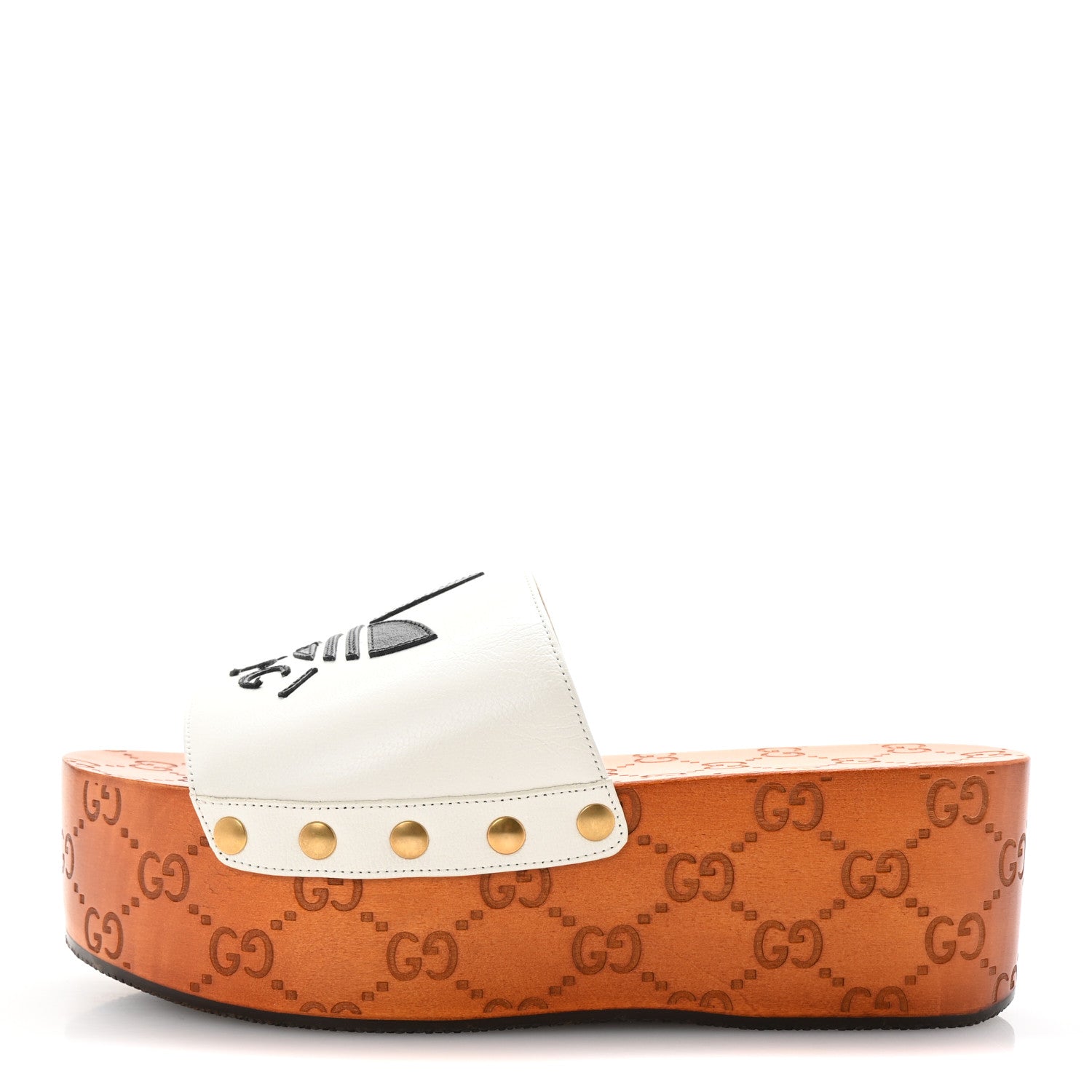 Gucci X ADIDAS Malaga Kid Womens Platform Sandals 37 White 1 of 9