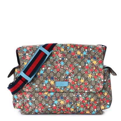 Gucci GG Supreme Monogram Star Print Diaper Bag Blue Multicolor 4 of 11