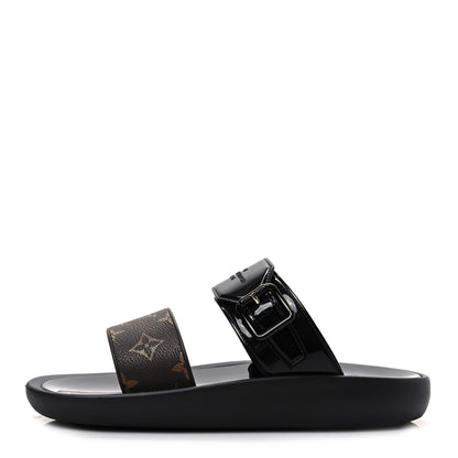 Louis Vuitton Monogram Sunbath Flat Mule Sandals 40 Black 1 of 7