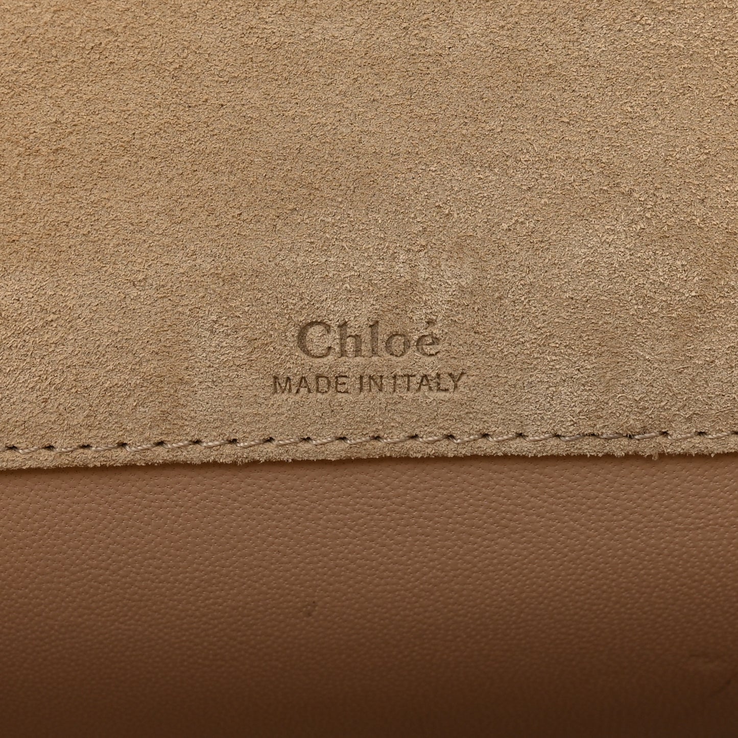 Calfskin Suede Gabrielle Clutch Cream Chestnut