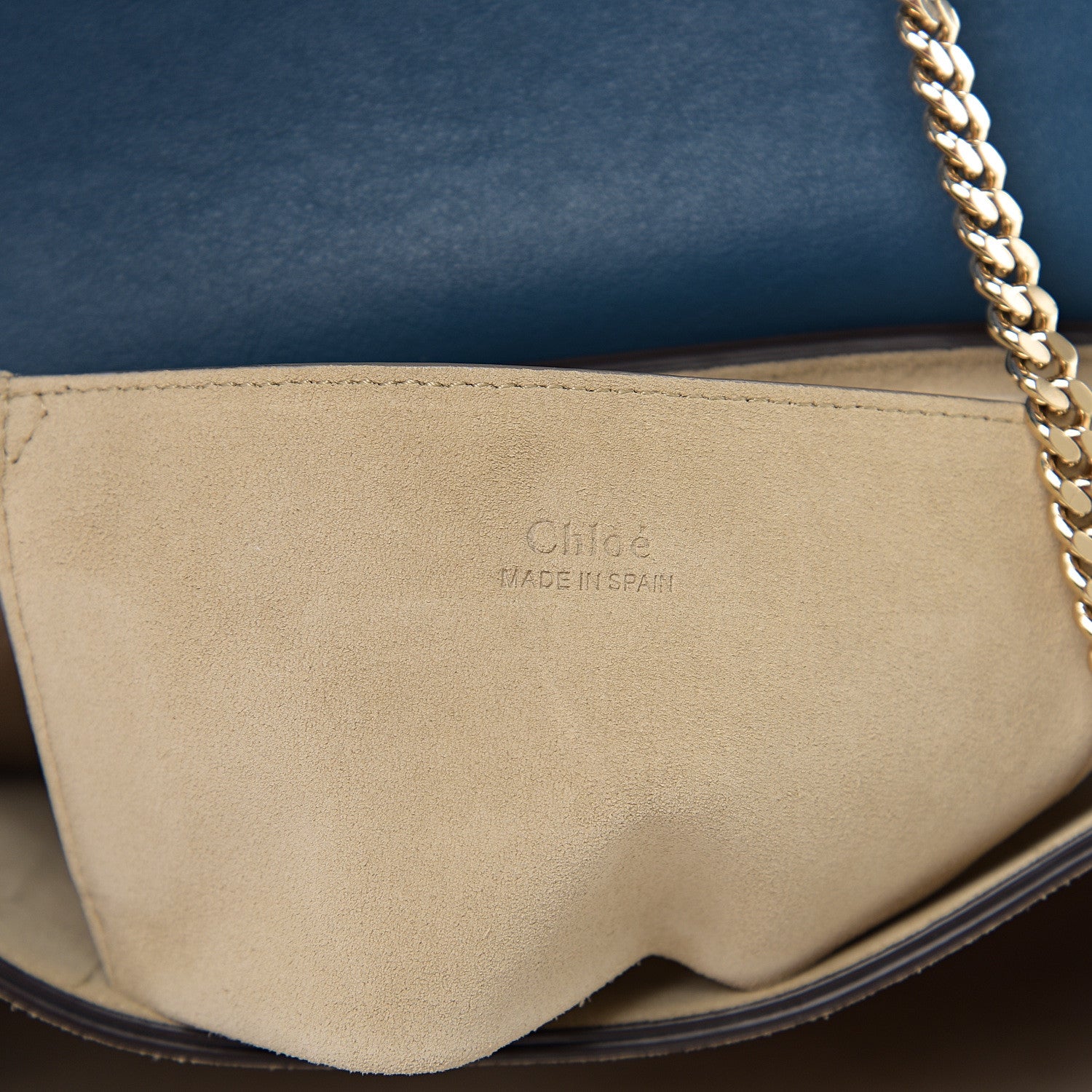 Chloe Suede Calfskin Small Faye Shoulder Bag Majolica Blue 5 of 9