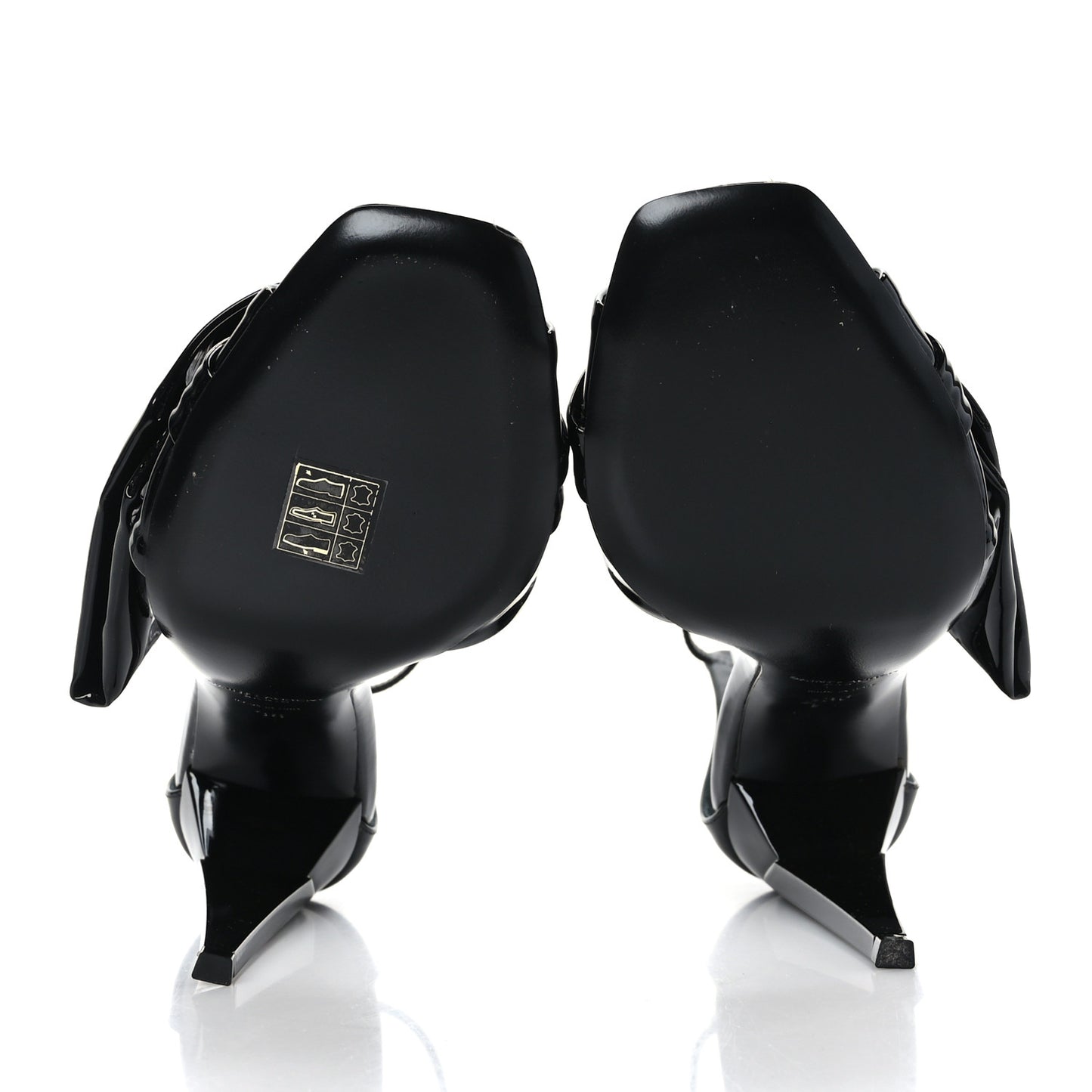 Patent Calfskin Freja 105 Bow Sandals 36 Black