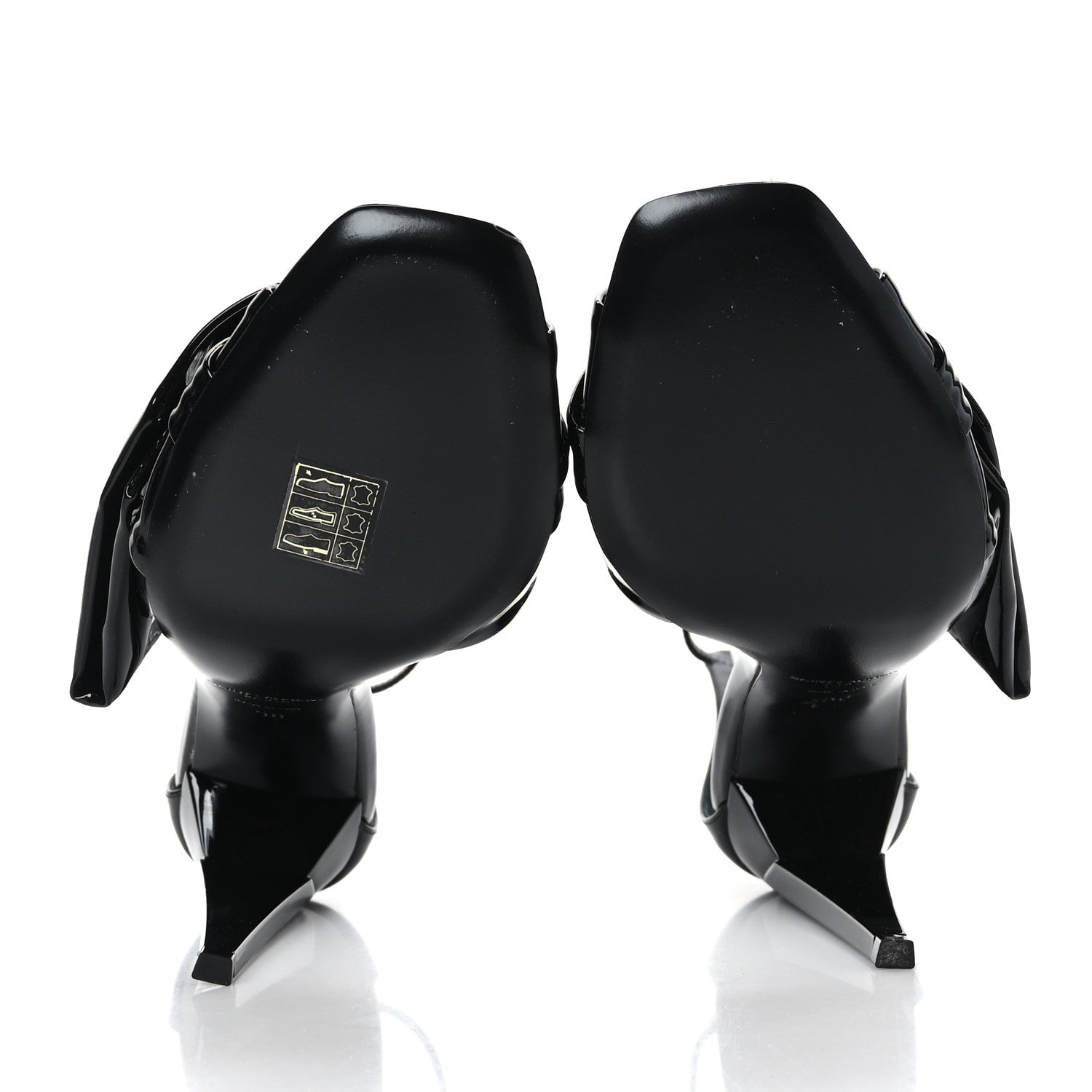 Saint Laurent Patent Calfskin Freja 105 Bow Sandals 36 Black 5 of 7