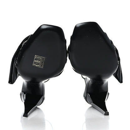 Saint Laurent Patent Calfskin Freja 105 Bow Sandals 36 Black 5 of 7