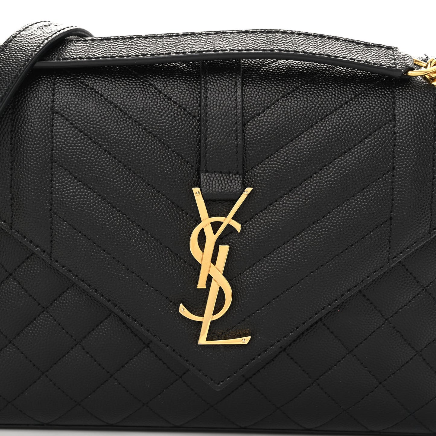 Grain De Poudre Textured Mixed Matelasse Triquilt Medium Monogram Satchel Black