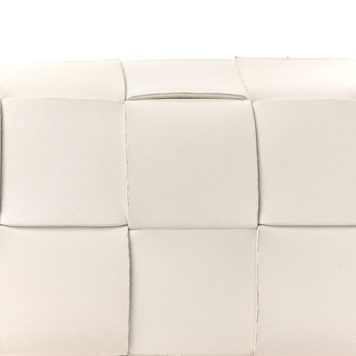 Lambskin Maxi Intrecciato Small Brick Cassette Bag White
