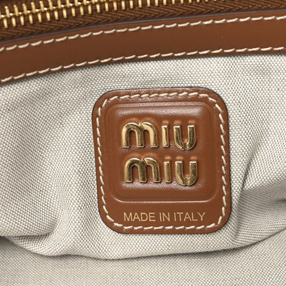 Miu Miu Canvas Ivy Bag Beige Brandy 6 of 9