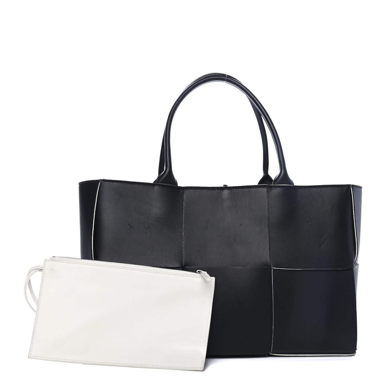 Bottega Veneta Nappa Maxi Intrecciato Arco Tote Black White 800910