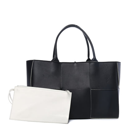 Bottega Veneta Nappa Maxi Intrecciato Arco Tote Black White 1 of 4