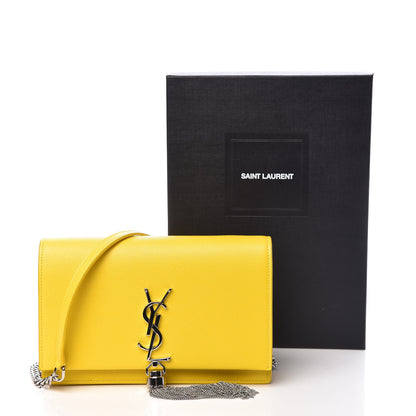 Saint Laurent Grain De Poudre Classic Monogram Kate Tassel Chain Wallet Mimosa 10 of 10