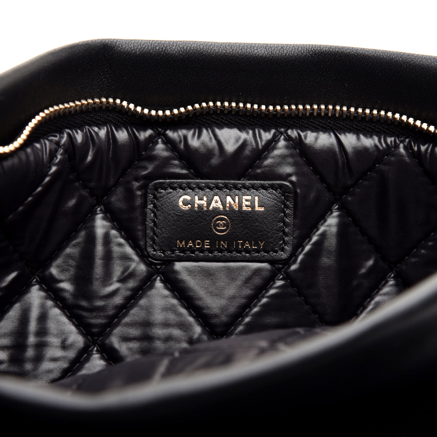 Lambskin Quilted Beauty CC Boy Clutch Black