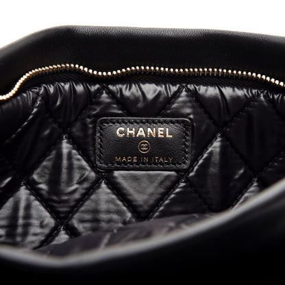 Chanel Lambskin Quilted Beauty CC Boy Clutch Black 8 of 9