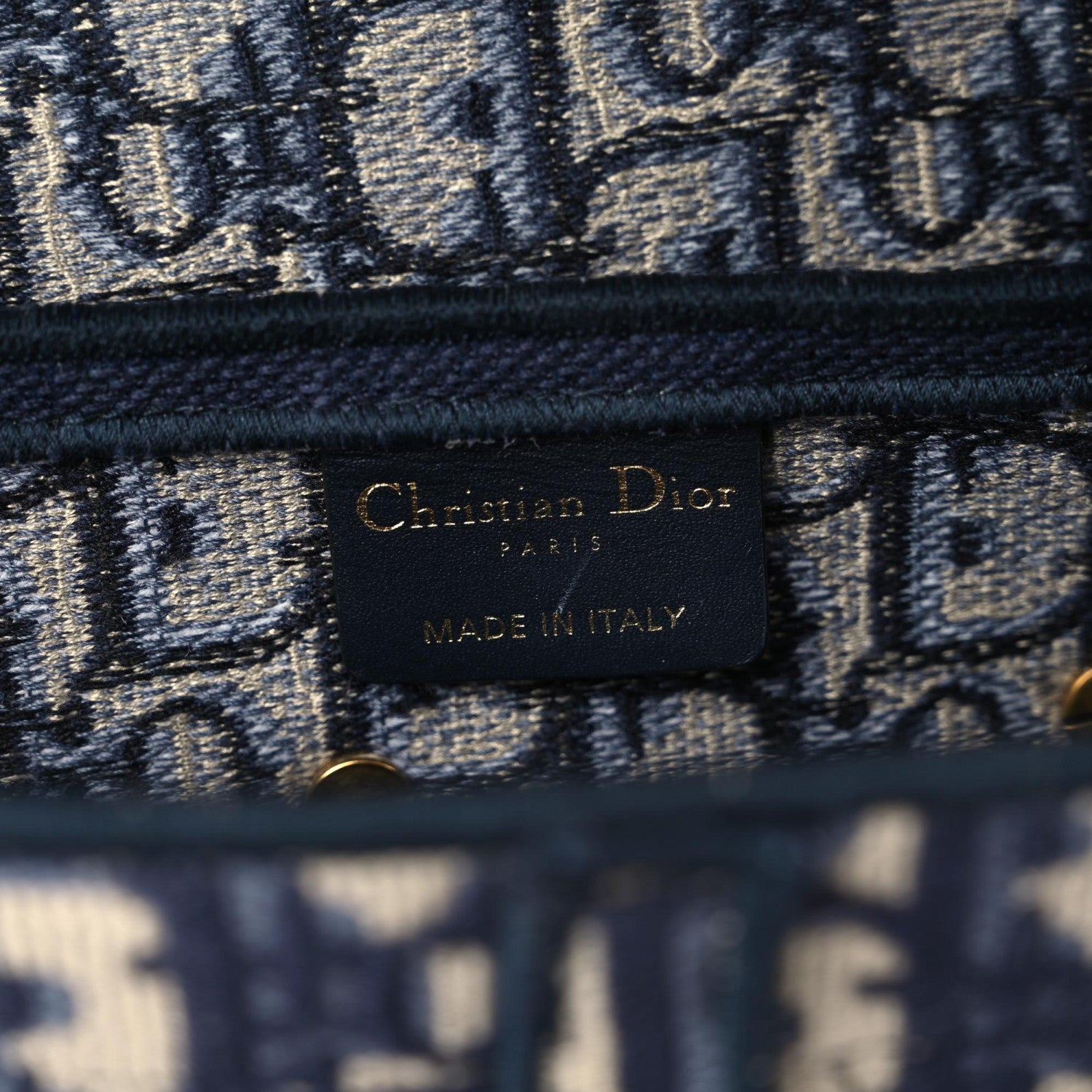 Christian Dior Oblique Embroidered Saddle Bag Blue 11 of 12