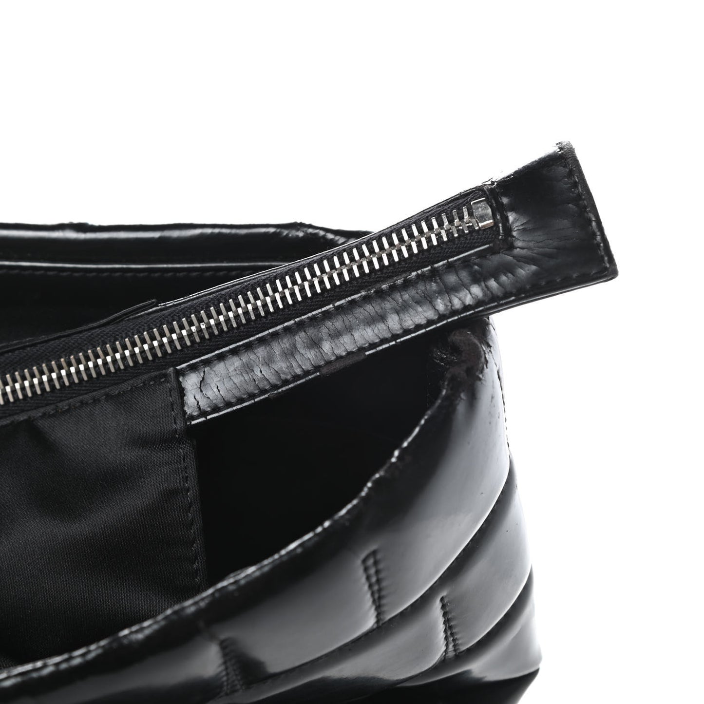 Vinyl Quilted Frozen Shopping Tote Black